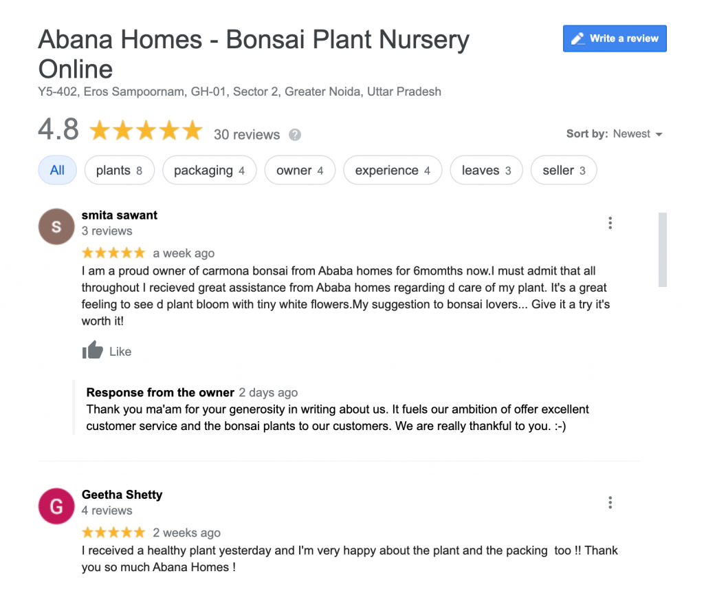 Latest Abana Homes Reviews on Google